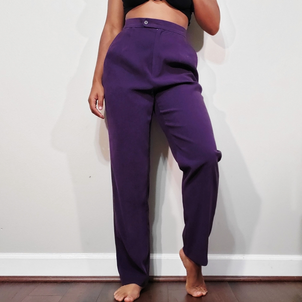 Royal purple soft high waisted trousers